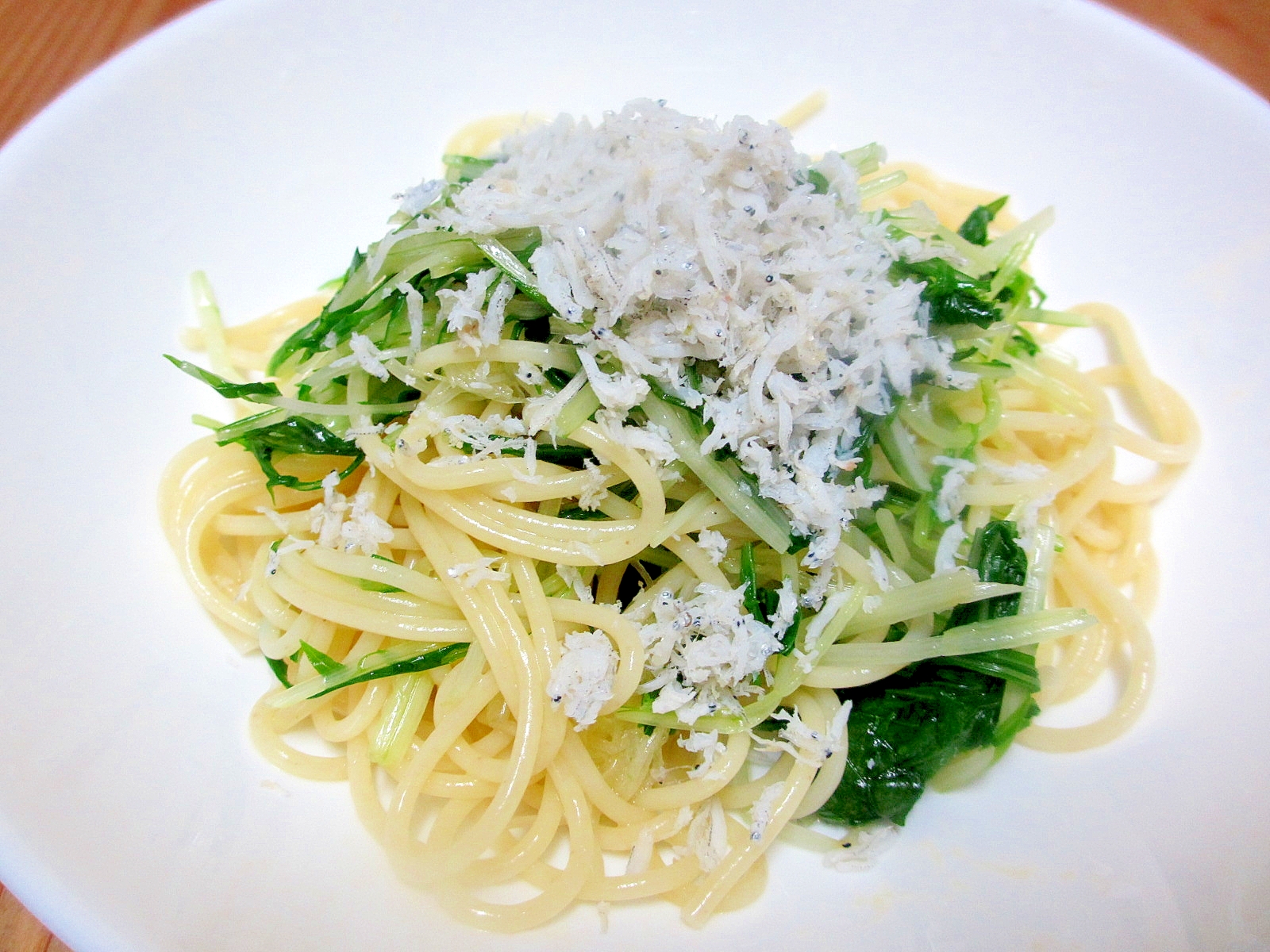 しらすと水菜の塩麹パスタ