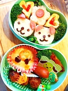 2段★クマさん弁当