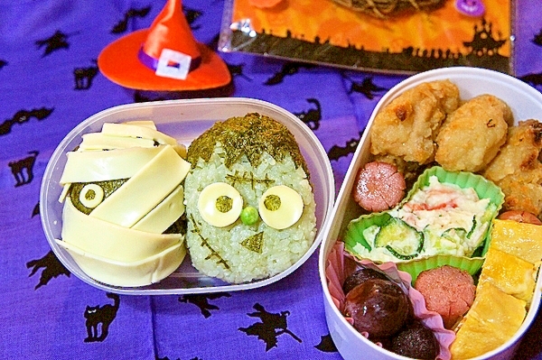 ミイラとフランケンdeいつもと違うハロウィン弁当