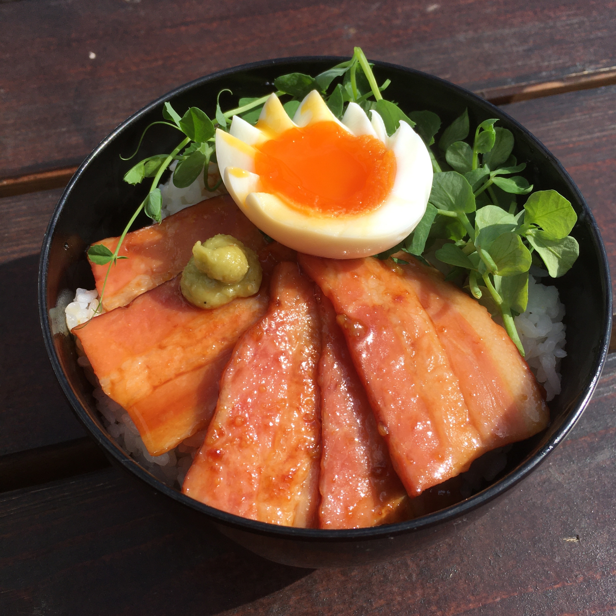 厚切りベーコンステーキ丼♪