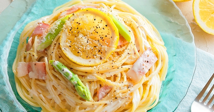 「レモンクリームパスタ」レシピ