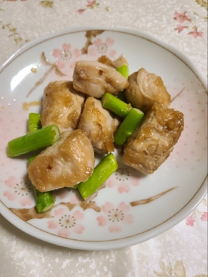 ★鶏肉★むね肉とオクラの生姜焼き