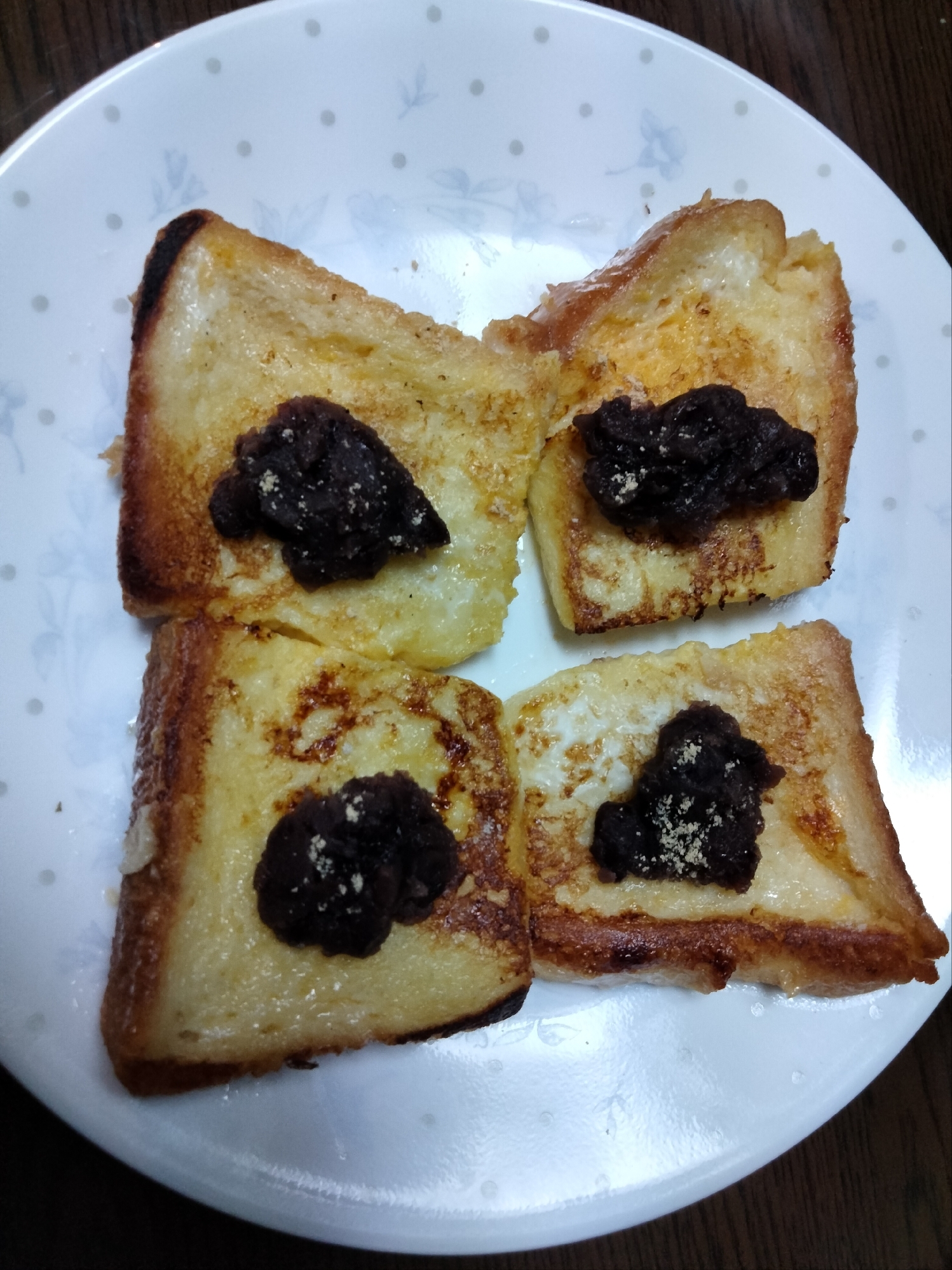 フレンチトースト あんこきな粉のせて