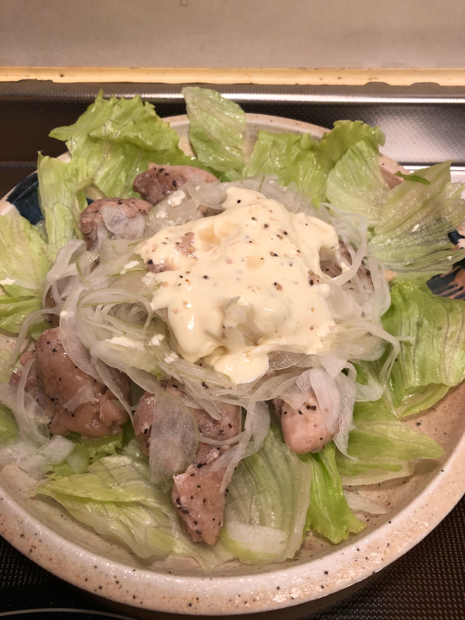 オニオンスライスたっぷり♪鶏肉の酒蒸し^_^