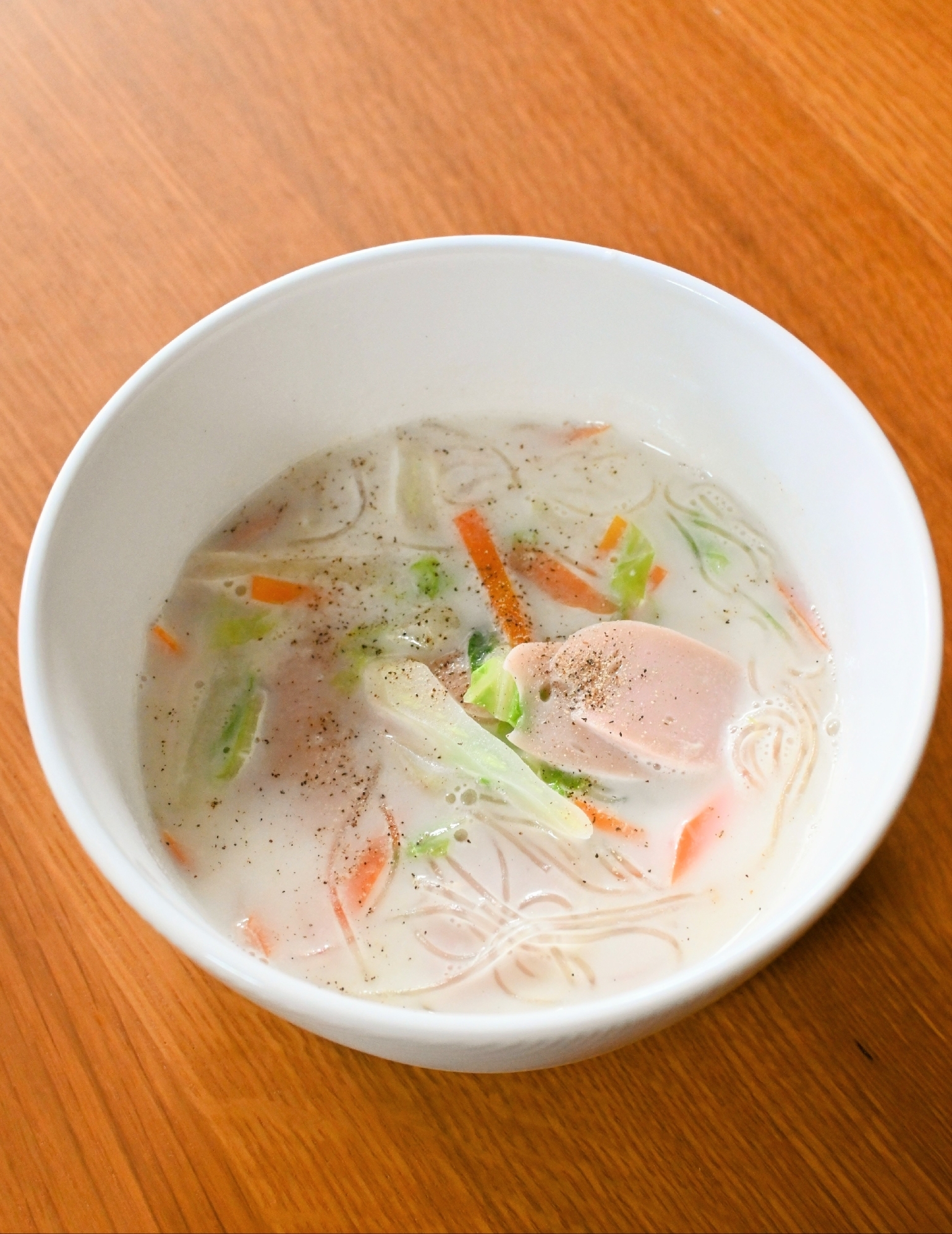 白菜のちゃんぽん風春雨スープ