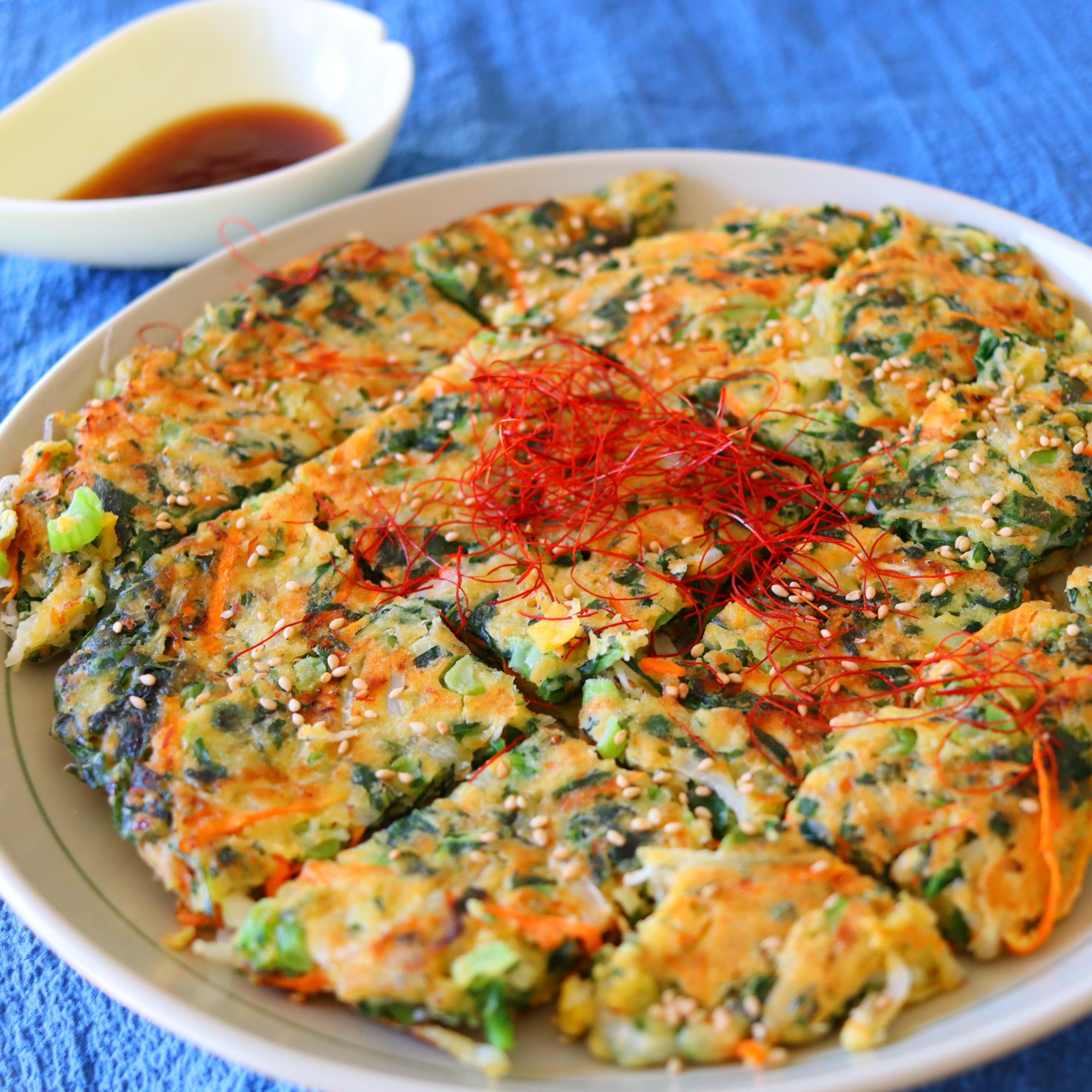 大根の葉を食べきり!大根の葉&人参&しらすのチヂミ