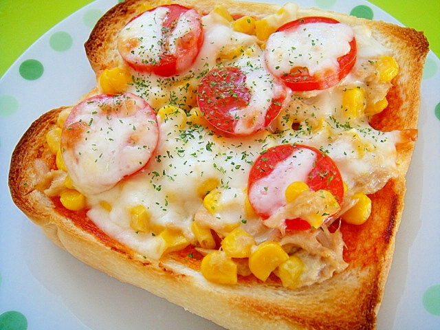 ツナコーンピザトースト♡