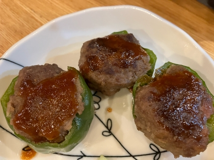 輪切りで食べやすく♡ピーマンの肉詰め＊BBQソース