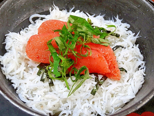 簡単で旨い☆　「釜揚げしらす明太子丼」