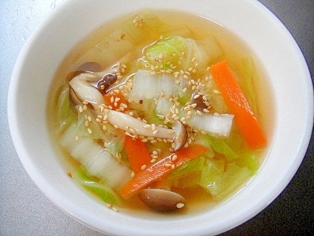 白菜としめじの和風スープ レシピ 作り方 By Mint74 楽天レシピ