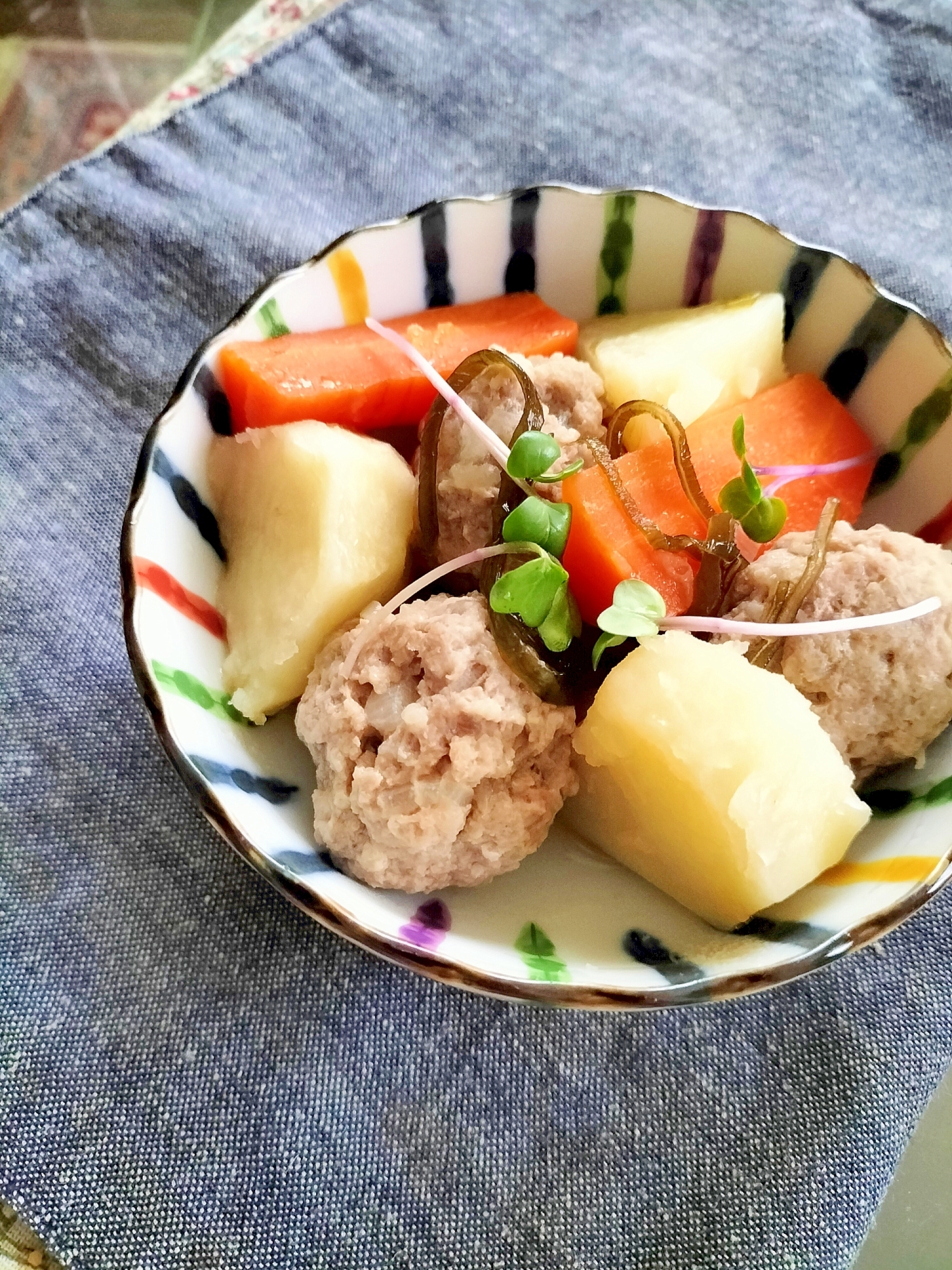 塩昆布肉だんごじゃが♩