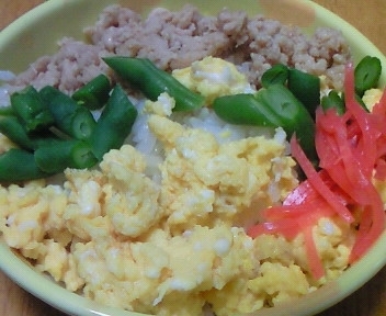 しっとり♪２色そぼろ丼