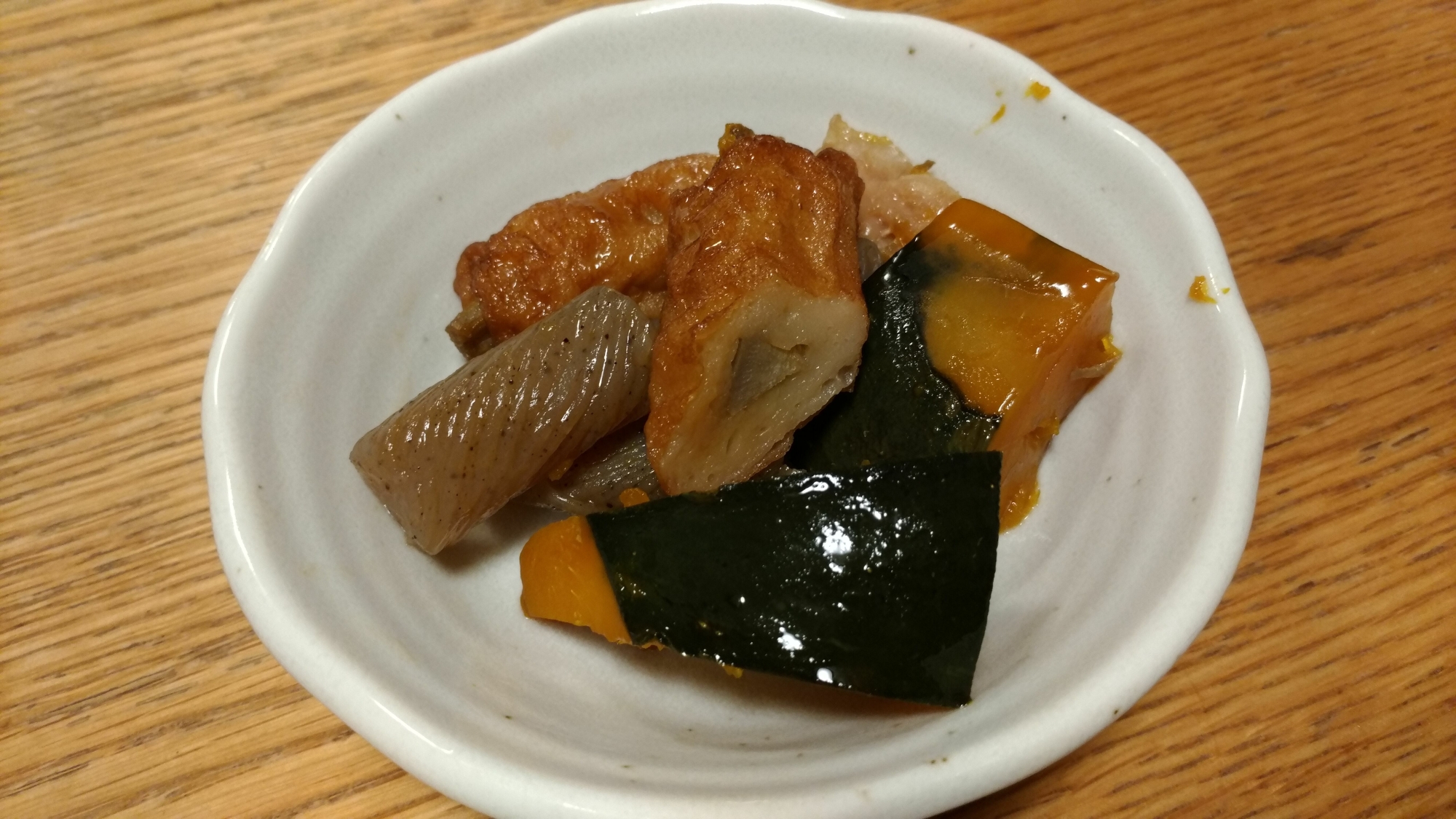 こんにゃくにはまる！かぼちゃの煮物