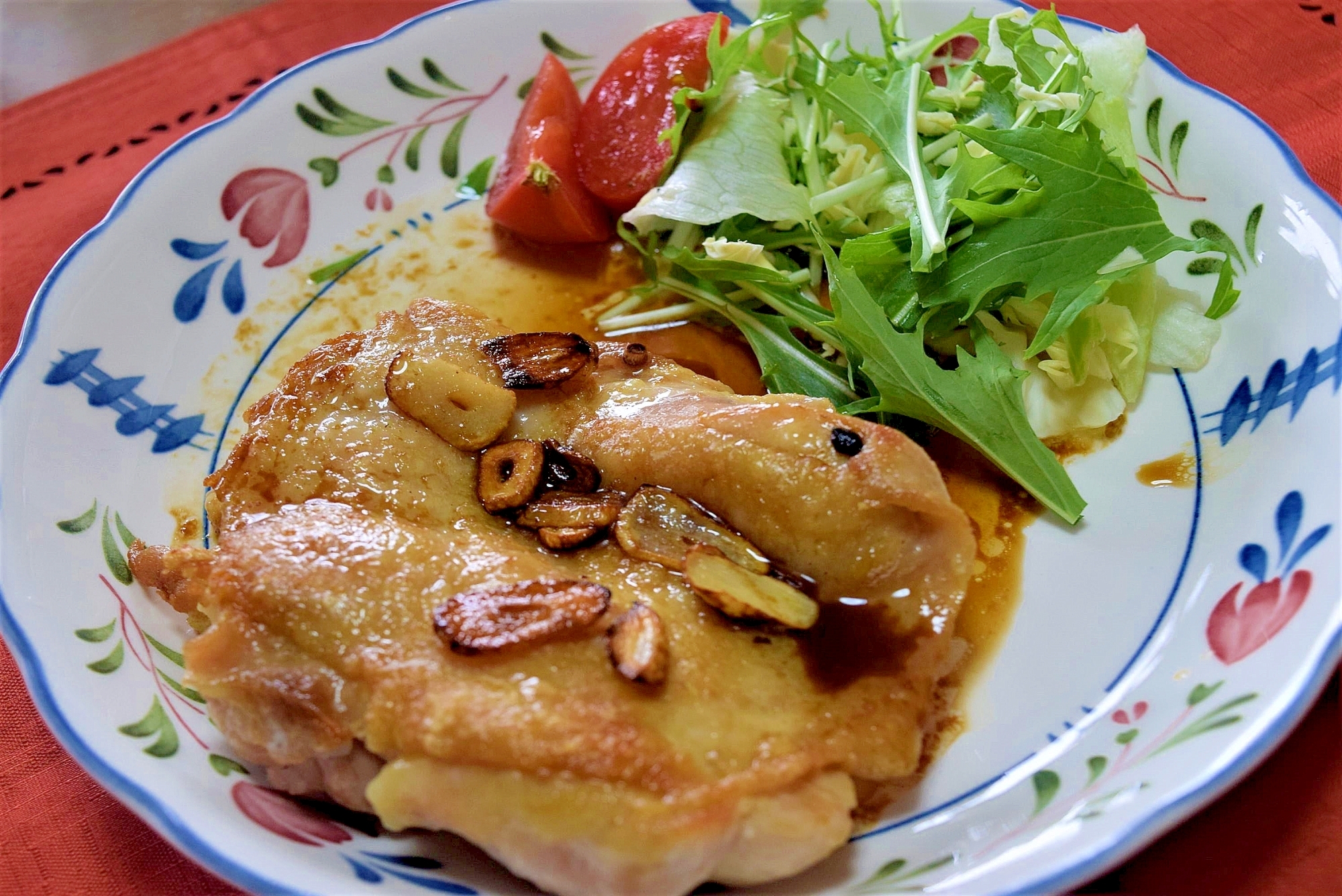 ニンニク醤油のパリパリチキンステーキ❗️