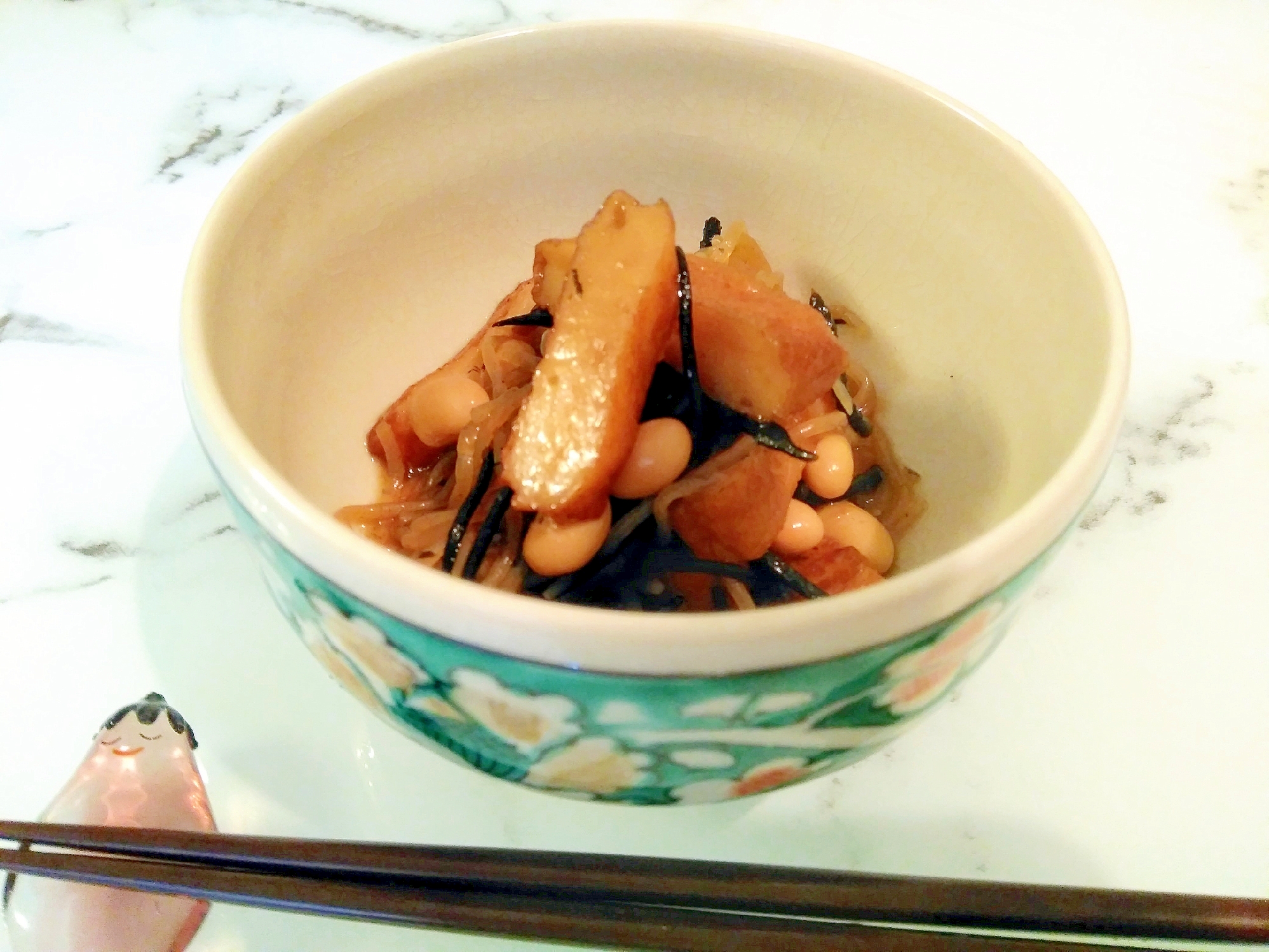 栄養度満点おかず❢大豆とさつま揚げひじきの煮物