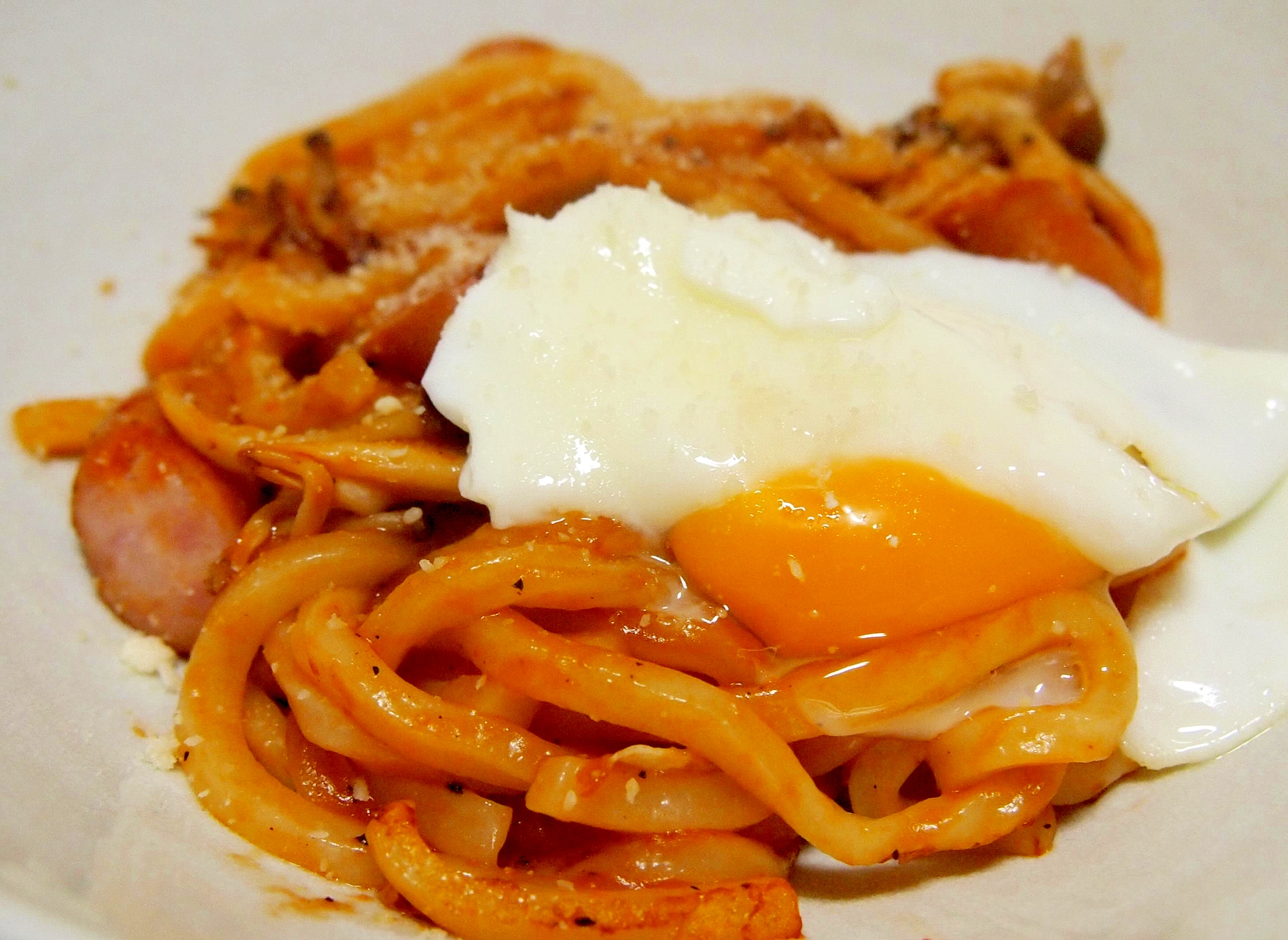 ナポリタンうどん 目玉焼きのっけ レシピ 作り方 By まるっとまる 楽天レシピ ナポリタンうどん 目玉焼きのっけ レシピ 作り方 By まるっとまる 楽天レシピ