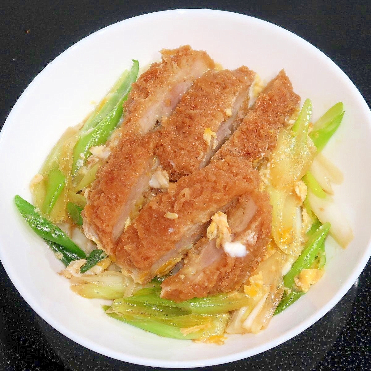 長ねぎヒレカツ丼☆惣菜リメイク☆めんつゆ味