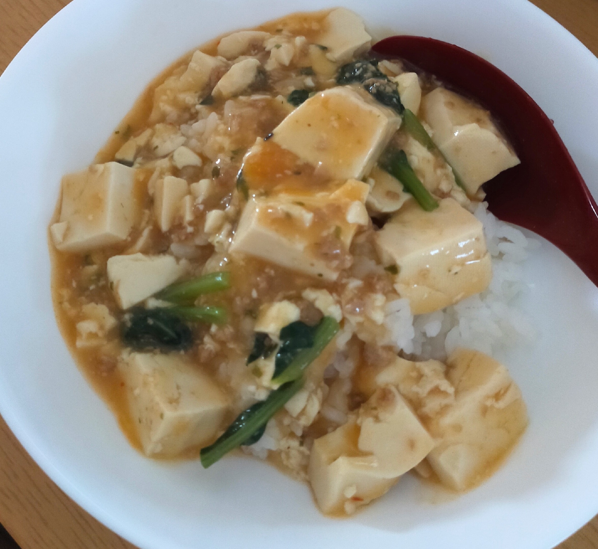 小松菜入り♫麻婆豆腐丼