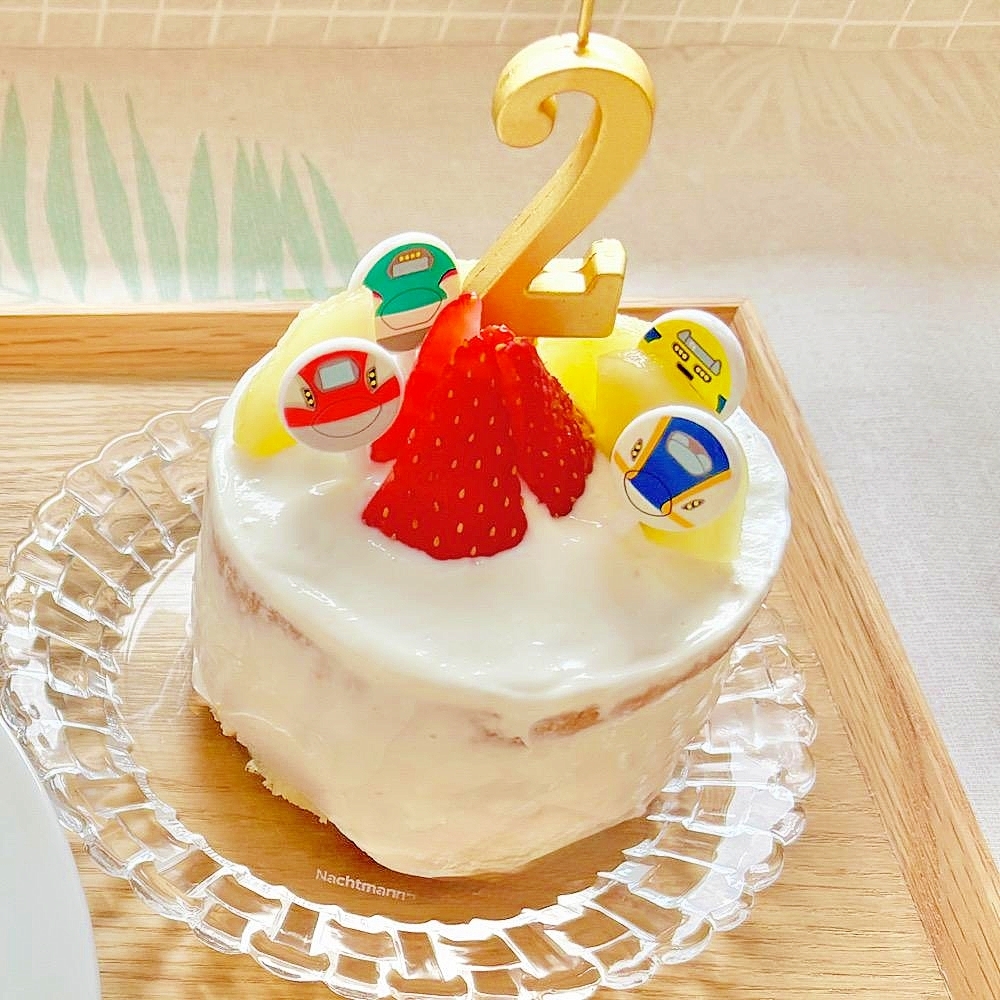 【幼児食】生クリーム不使用の2歳バースデーケーキ