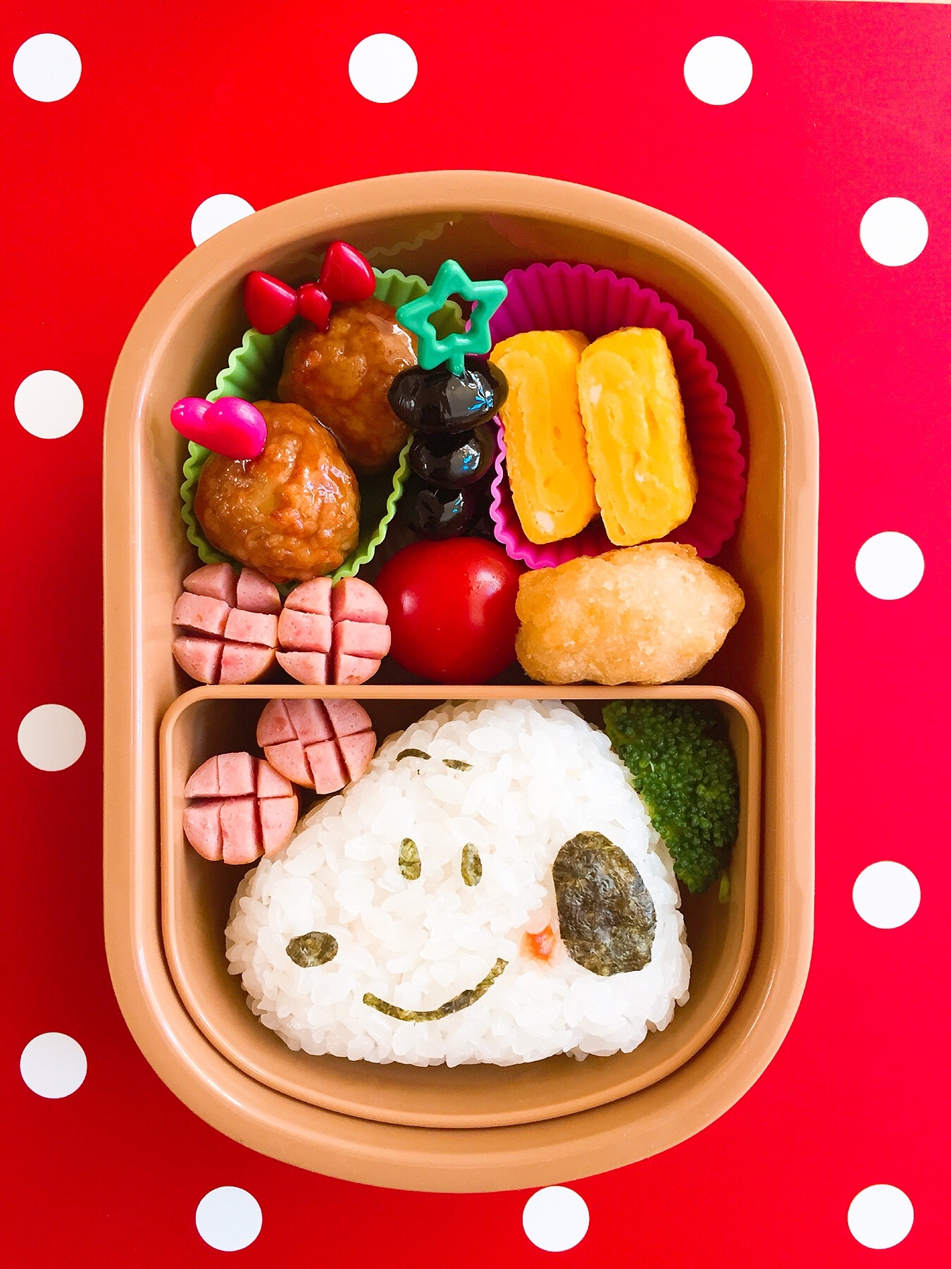 キャラ弁 簡単スヌーピー弁当