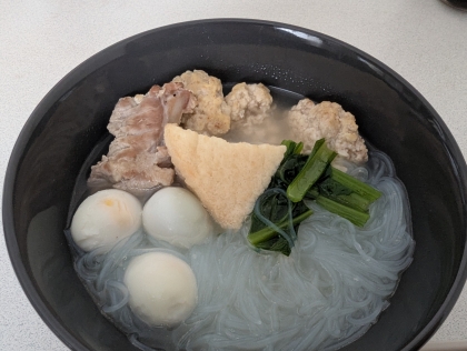 冷凍鶏団子で春雨スープ ☆団子作りは省いて楽チン♩