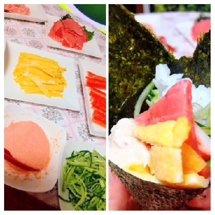 手巻き寿司 パーティー レシピ 作り方 By 栗皮茶 楽天レシピ