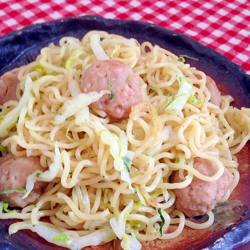 肉団子と白菜の塩焼きそば☆