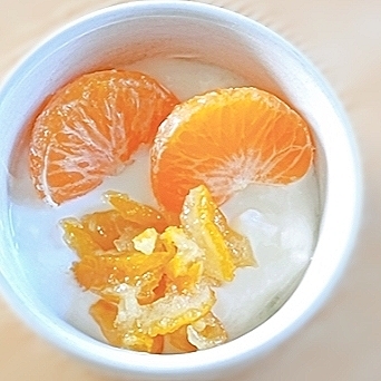 あるもので♪みかんをのせて美味しくいただきました(*^-^*)