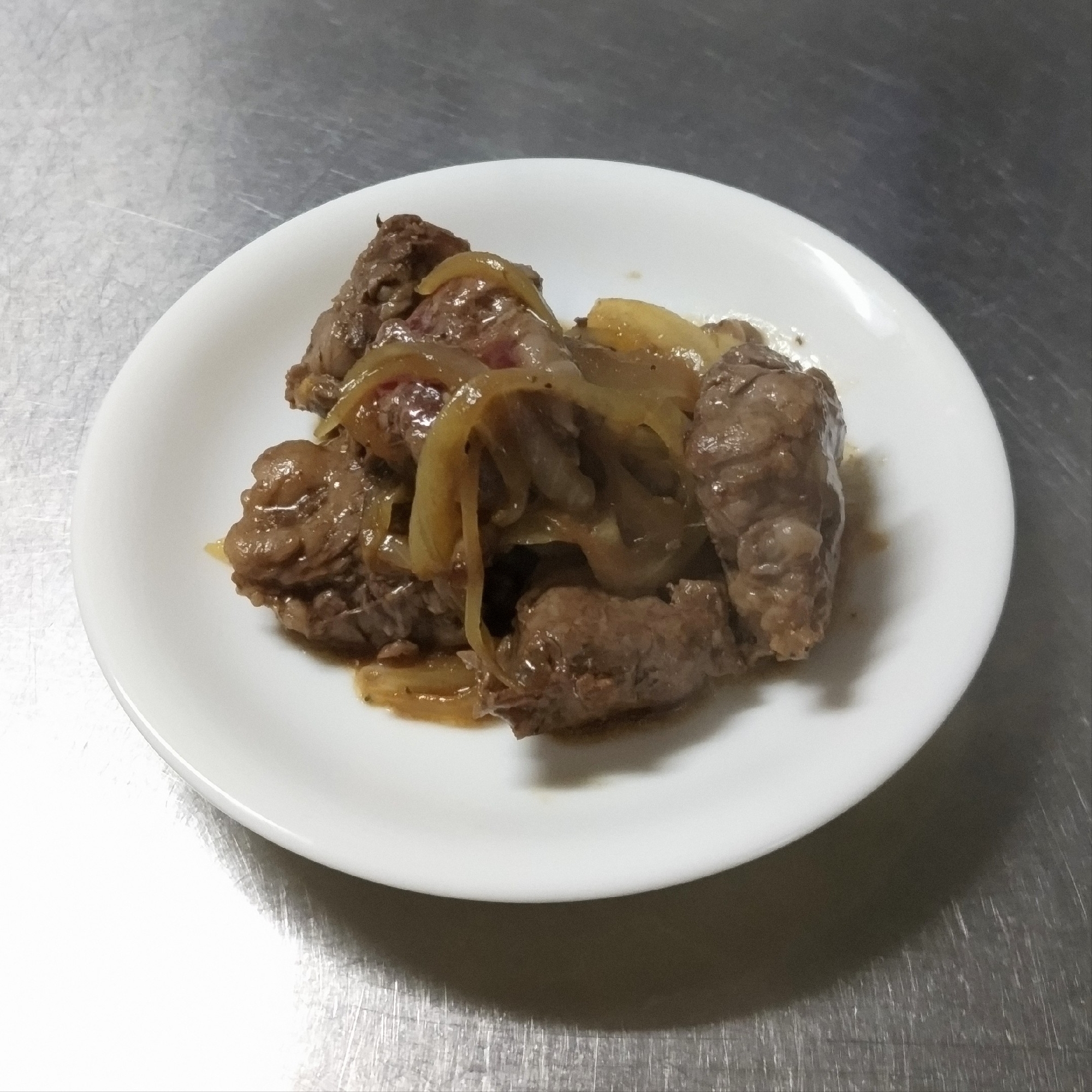 サイコロステーキのガーリック醤油炒め