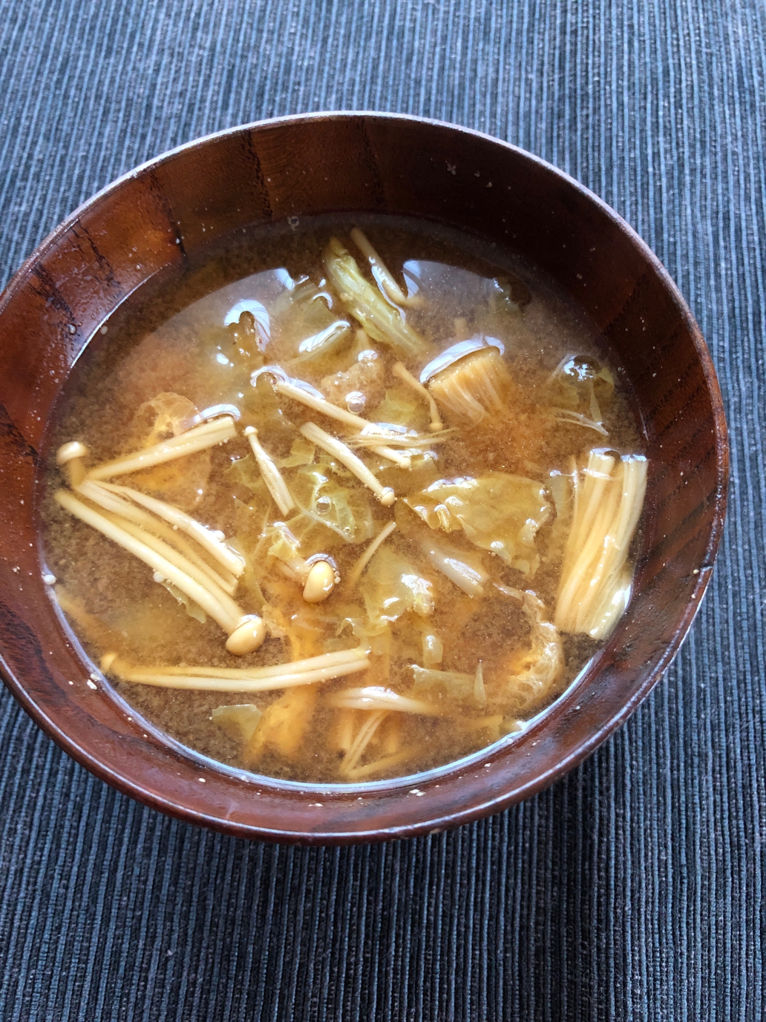 白菜とえのきと油揚げのお味噌汁☆