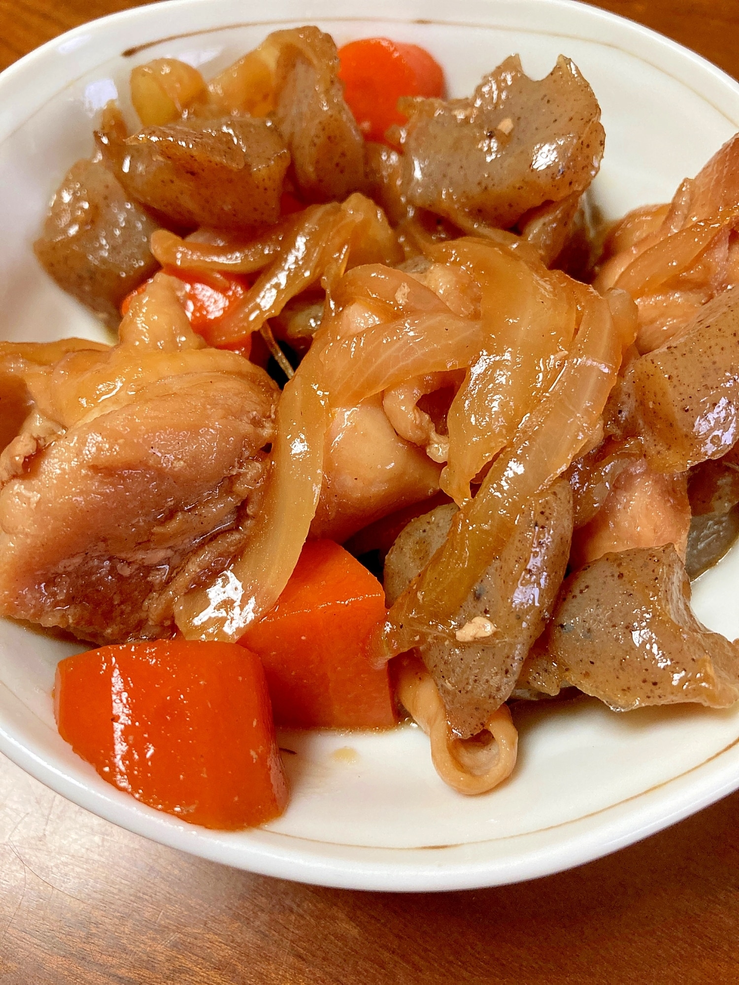鶏肉とこんにゃくがメインの煮物(筑前煮風） レシピ・作り方 by 水玉