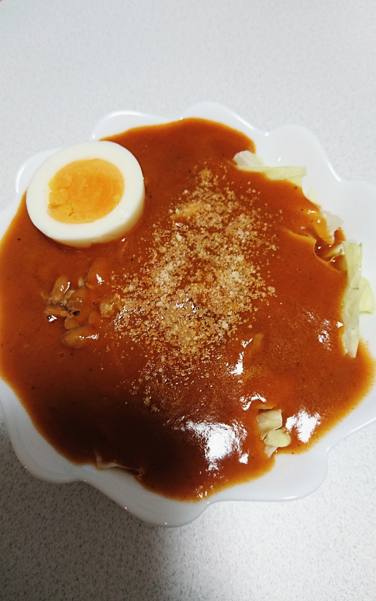 ヘルシーに食べる★納豆キャベツカレー