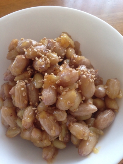 去年の冷凍落花生で念願の味噌ピー♪あっさりめで、たくさん食べれます(^^)今年の収穫の楽しみ増えました☆