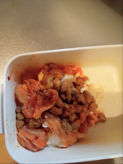 納豆キムチの冷奴