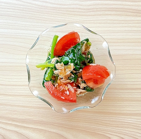 ほうれん草とトマトの旨味ツナ和え レシピ 作り方 By トモ 楽天レシピ