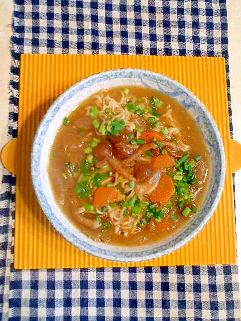 残りカレーのラーメン♪