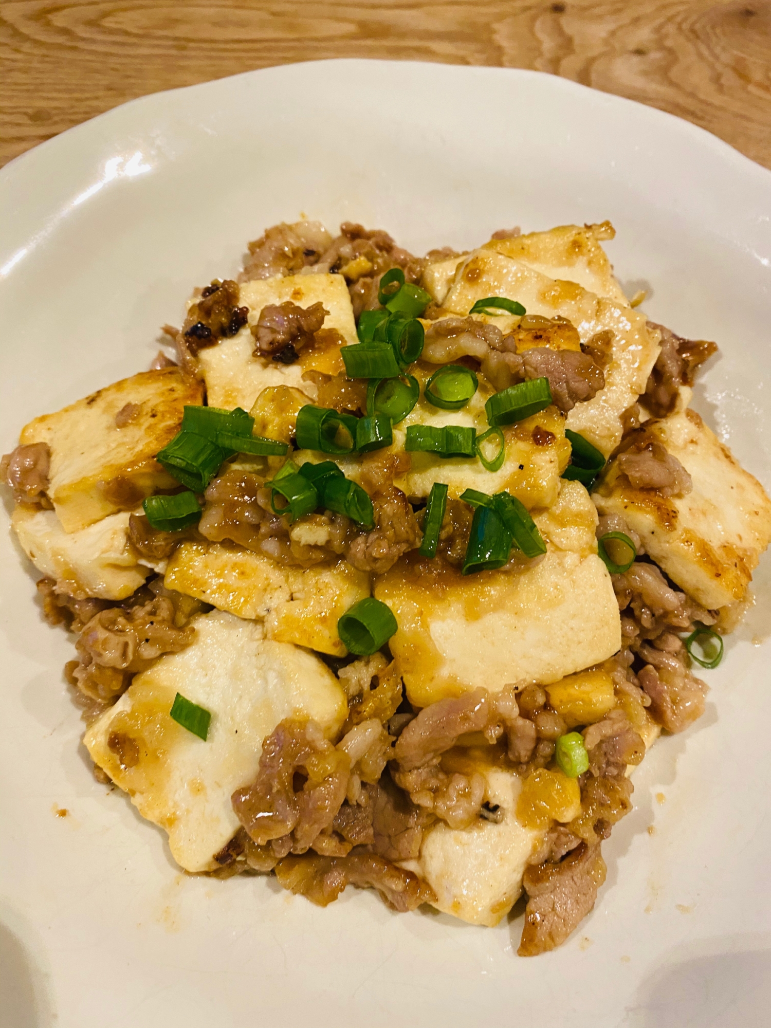 豚こま切れ肉と木綿豆腐の和風炒め