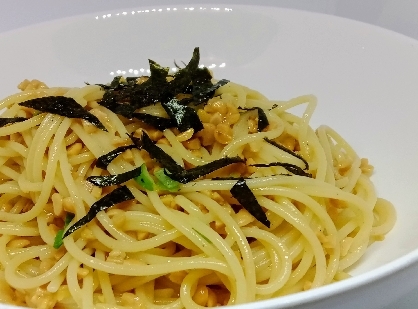 ゴマ油香る☆ひきわり納豆パスタ