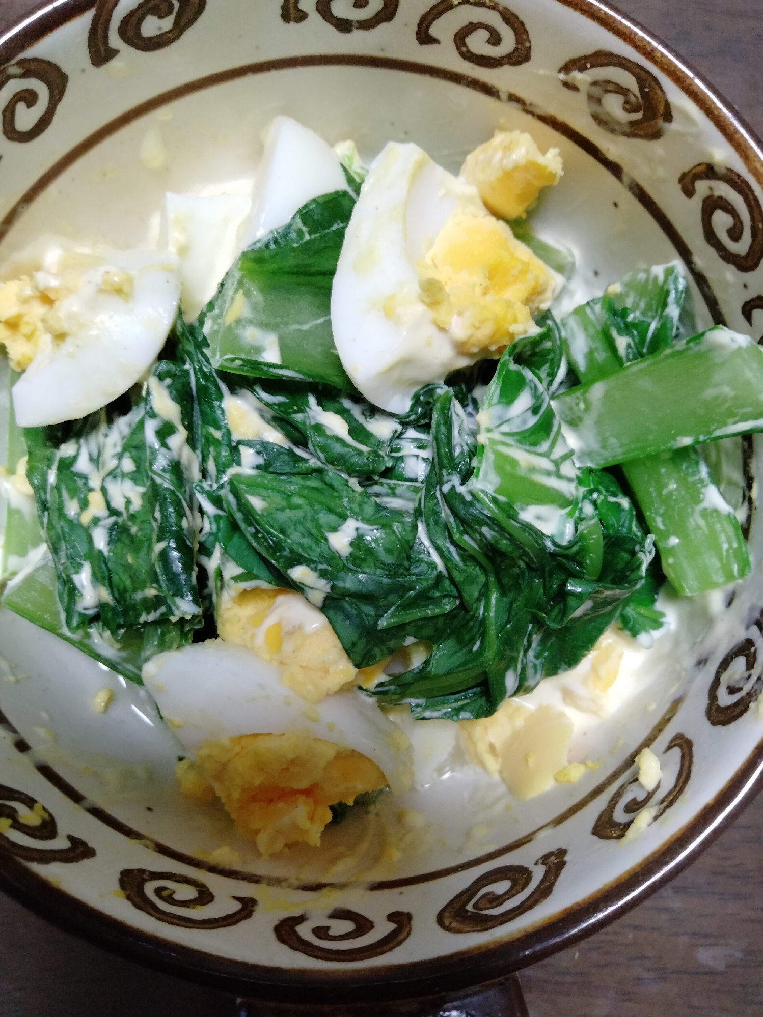 小松菜ゆで卵サラダ