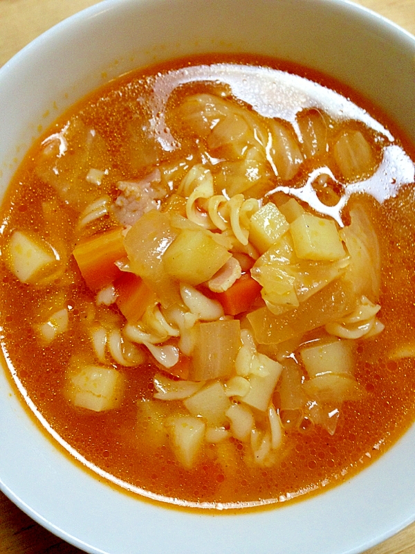 ケチャップで簡単☆野菜たっぷりトマトスープ