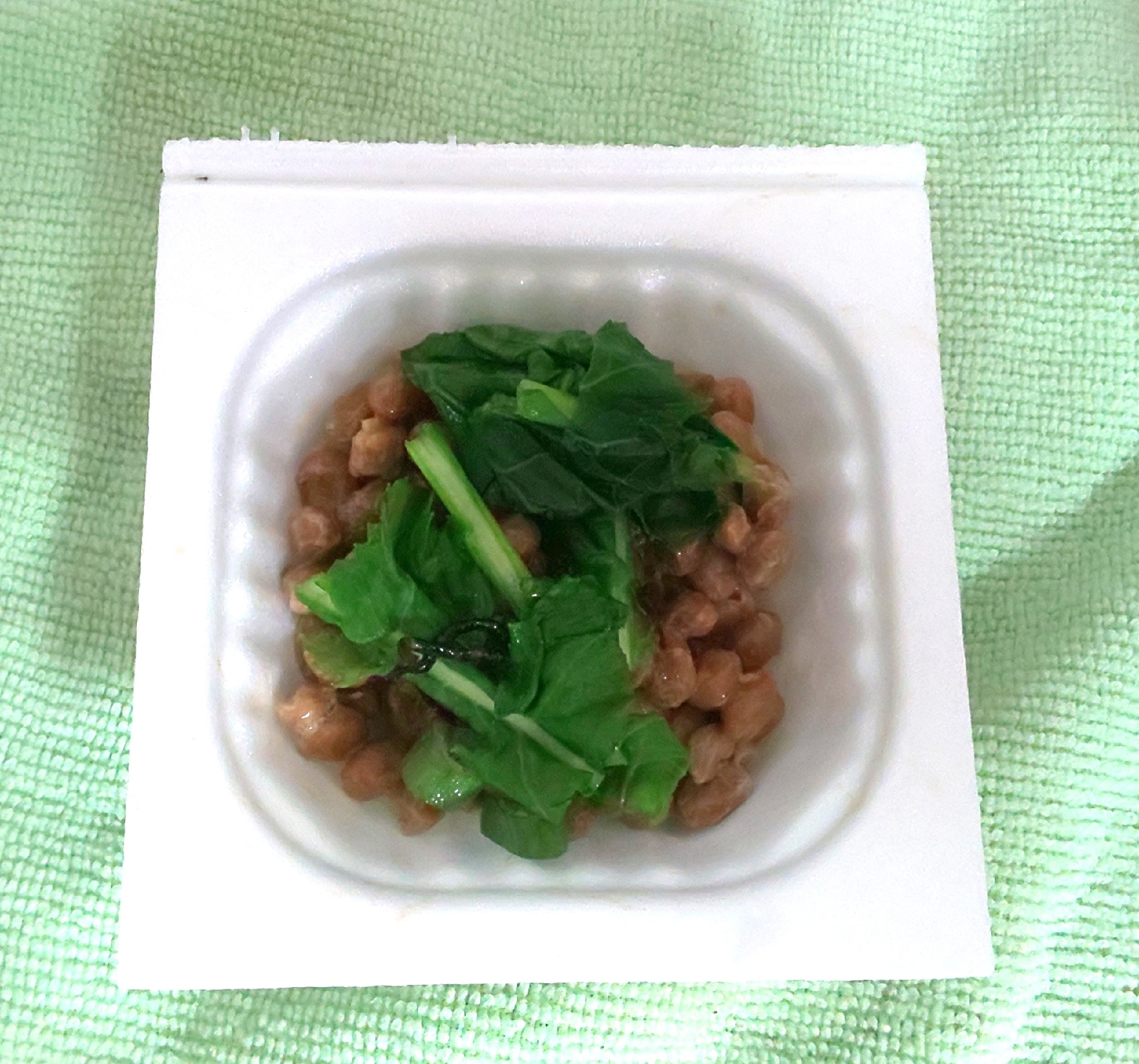 菜花と塩昆布納豆