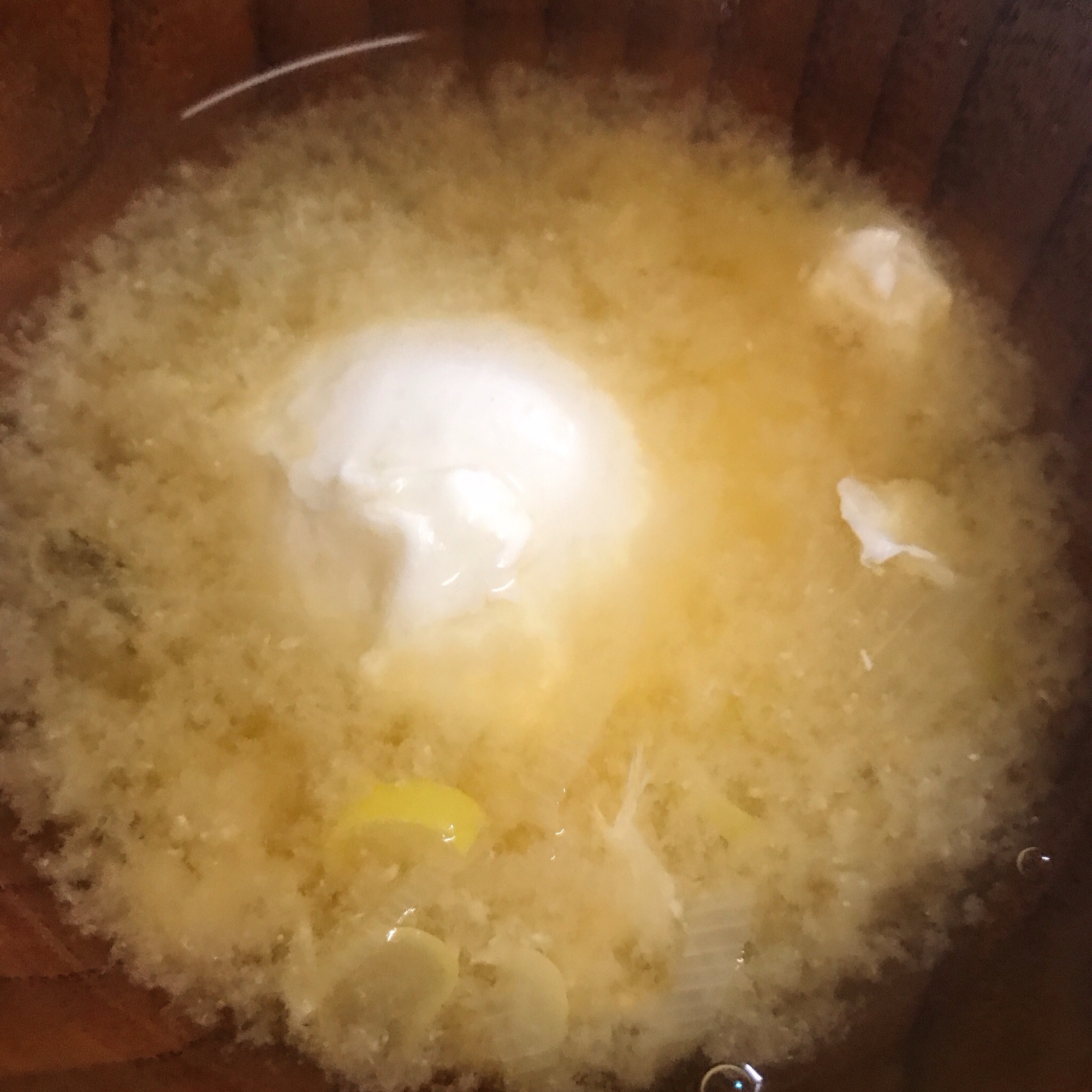 ねぎと落とし卵のお味噌汁