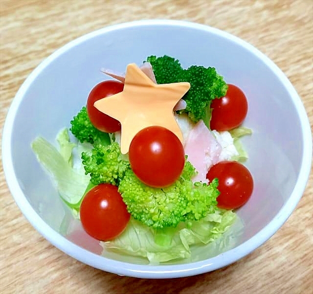 写真映え！クリームチーズ入りポテトサラダのツリー風