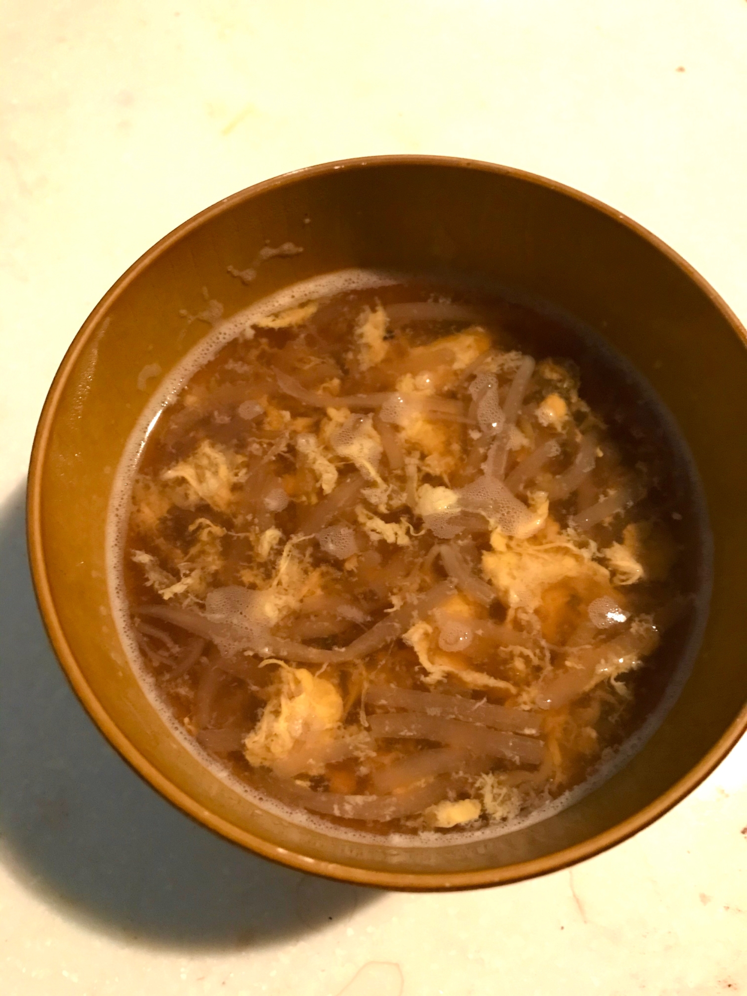 もやしと卵の中華スープ