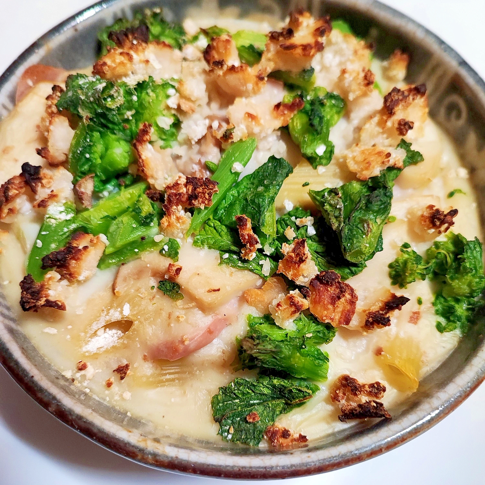 菜の花の酒粕グラタン