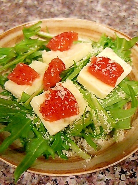 明太子チーズ水菜サラダ