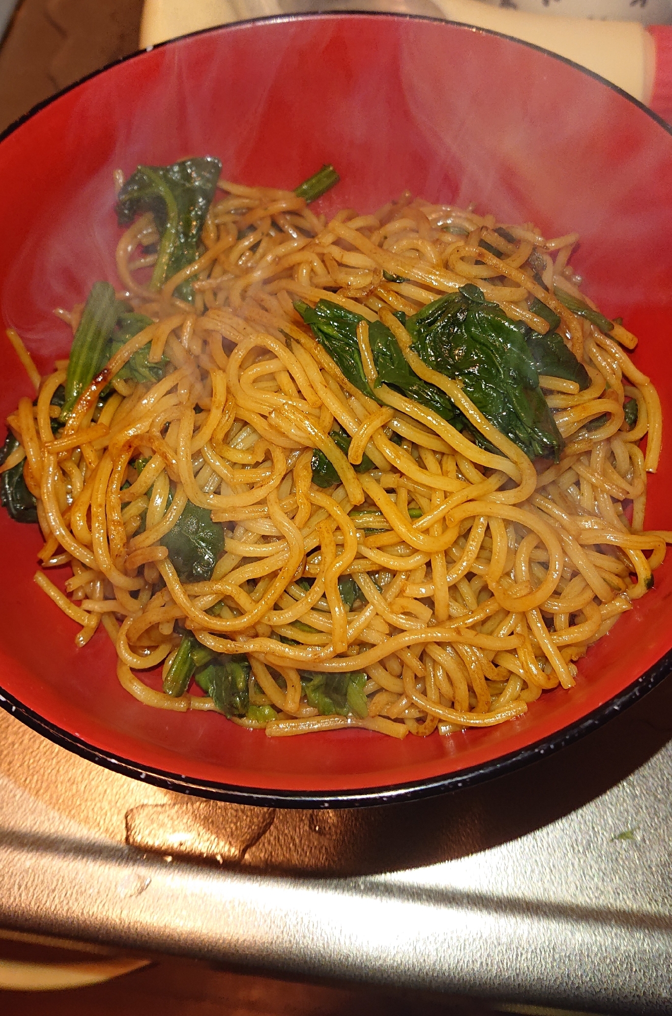 ほうれん草焼きそば