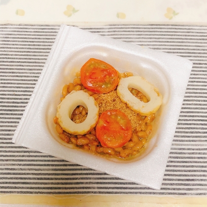 ちくわとミニトマトの納豆