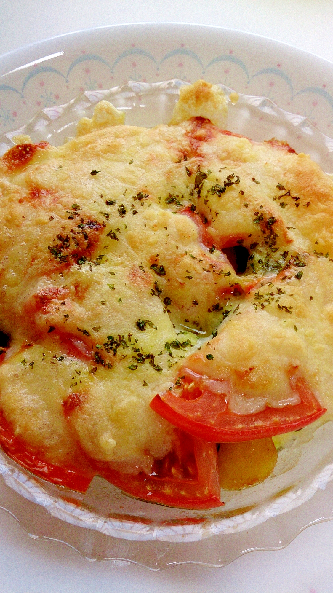 トマト・ジャガイモ・茄子のオリーブオイルチーズ焼き