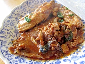 小葱と鯖生姜味噌煮